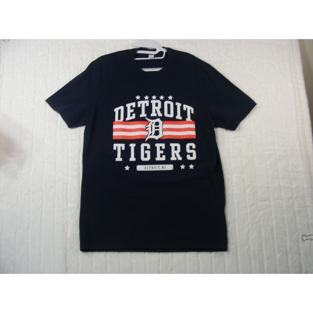 Feel Your Impact Detroit Tigers T-Shirt Mens Medium Navy Blue Excellent Graphic